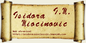 Isidora Miočinović vizit kartica